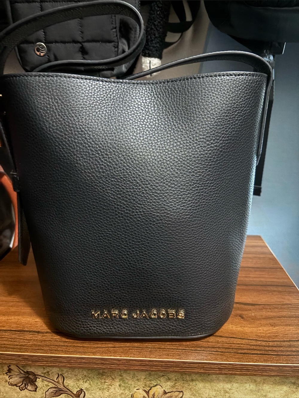 Marc Jacobs Black Leather Bucket Tote